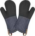 Cuisinart Heritage Kitchen Oven Mitts – Heat-Resistant Kitchen Mitts for Oven with Non-Slip Neoprene Palm, Long Cuff, and Cotton Filling – Durable Oven Gloves for Cooking, Baking, & Grilling