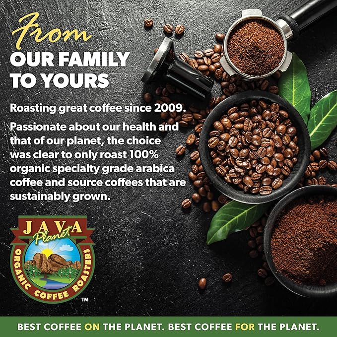 Low Acid Organic Coffee – Whole Bean, Mold-Free & Stomach Friendly by Java Planet, Good Morning Blend Coffee, Medium Roast, Smooth Full Flavored, 1LB Bag