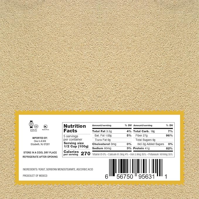 One in a Mill Instant Dry Yeast | 1.1 LB (Pack Of 1) [IMPROVED] Fast Acting Self Rising Yeast for Baking Bread, Cake, Pizza Dough Crust | Kosher | Quick Rapid Rise Leavening Agent for Pastries