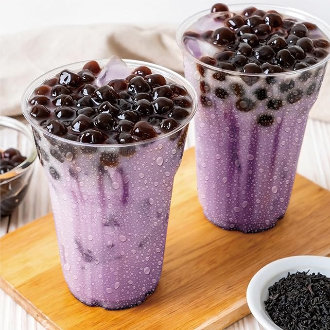J WAY Instant Boba Bubble Pearl Taro Milk Tea Kit with Authentic Brown Sugar Tapioca Boba, Ready in Under One Minute, Paper Straws Included - 6 Servings