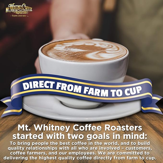 Mt. Whitney Premium Organic Spring Water Colombian, Medium Dark Roast, Low Acid Decaf Coffee (Ground, 5 Lb)
