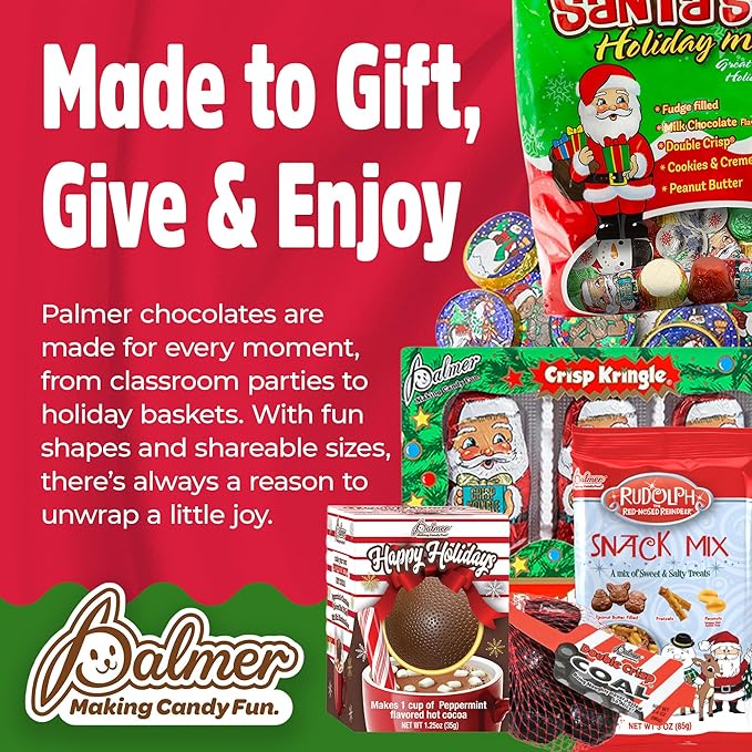 Palmer Hot Chocolate Bomb with Marshmallows, Milk Chocolate Shell Filled with Marshmallows, Fun Holiday Treat or Gift, Just Add Hot Milk or Liquid, Making Candy Fun Since 1948 (1 Pack)
