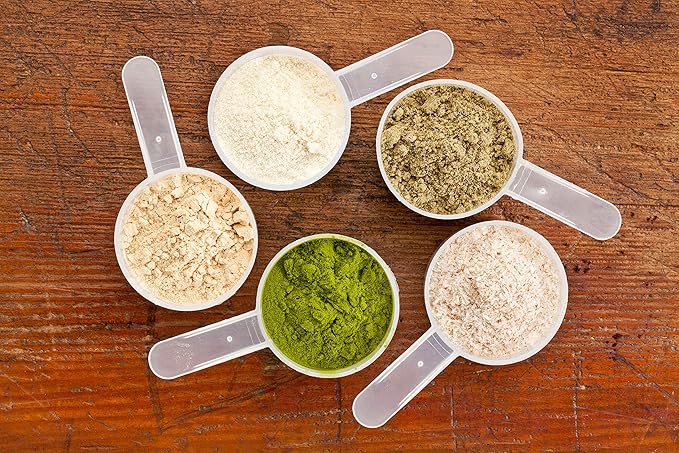 70 mL Plastic Measuring Packaging Scoop (=70 cc/ = 4.73 Tablespoon/ = 2.37 fl oz/ = 0.3 Cup), Meidum Handle - to Measure and Dispense Spices, Granules, Powders, for Seeds Packing (5)
