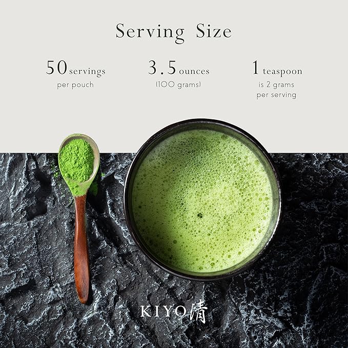 Kiyo Matcha Classic Grade Hatsumukashi Ceremonial Uji Matcha - Pure Japanese First Harvest Ceremonial Grade Matcha Green Tea Powder from Uji, Japan (100g/3.5oz)