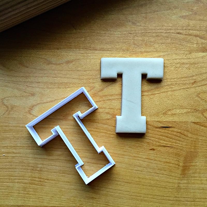 Sweet Prints Inc Varsity Letter T Cookie Cutter - Dishwasher Safe (Small: 3")