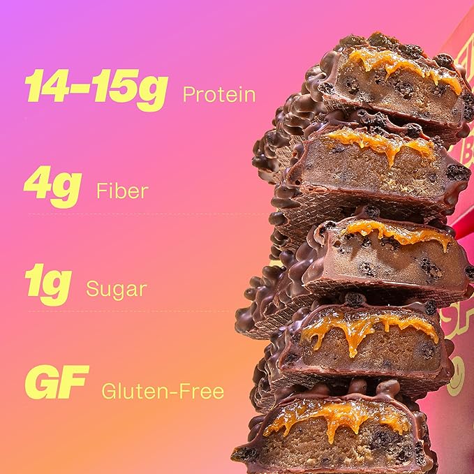 Misfits Protein Bars - High Protein Candy Bars | Gluten Free Plant Based, Low Sugar & Carb, High Fiber Snacks | Variety Pack of 12 (4 Flavors)