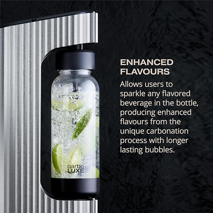 Twenty39 qarbo LUXE Premium Sparkling Water Maker - Anodised Aluminium Carbonator for Home, Carbonates Any Drink (CO2 Cylinder Sold Separately)