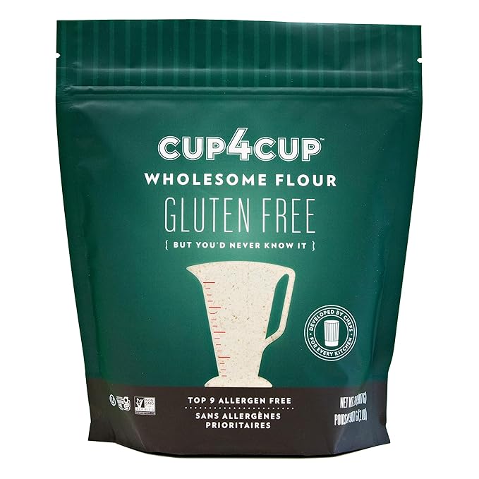 Cup4Cup Wholesome Flour, 2 Pounds, Certified Gluten Free, 1:1 Whole Wheat Flour Substitution, Dairy Free, Non-GMO, Kosher, Made in the USA