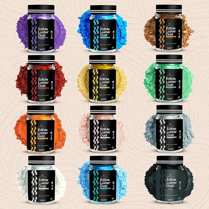 BeePoint Pink Edible Luster Dust 15g - Food Grade, Vibrant Color Shimmer Powdered Dust for Drinks, Cocktails, Cake Decorating, Baking, Chocolates, Candy, Sweets, & Cookies - Vegan & Gluten Free