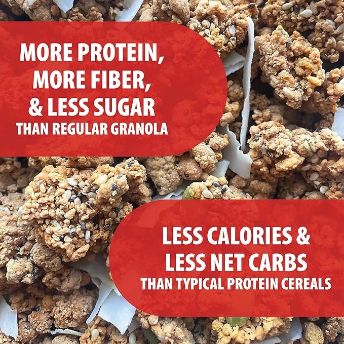 Julian Bakery® ProGranola® Cereal | Peanut Butter Cluster | 12g Protein | 2 Net Carbs | Gluten-Free | Grain-Free | 3 Pack