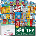 Gift A Snack - Thanksgiving, Holiday, Christmas Stocking Stuffer Healthy Snack Box Care Package + Greeting Card (50 Count) Birthday Treats Gift Basket, Nutritious Granola Breakfast Bars