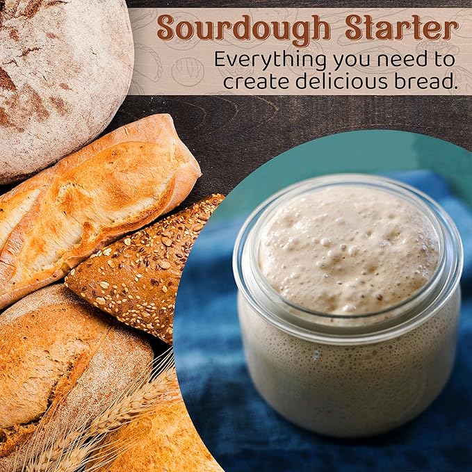 Living Dough - Gluten Free Sourdough Starter Culture - Active & Live Organic Sourdough Starter Gluten Free for Baking - For Artisanal Bread, Pizza Dough, Waffles & More