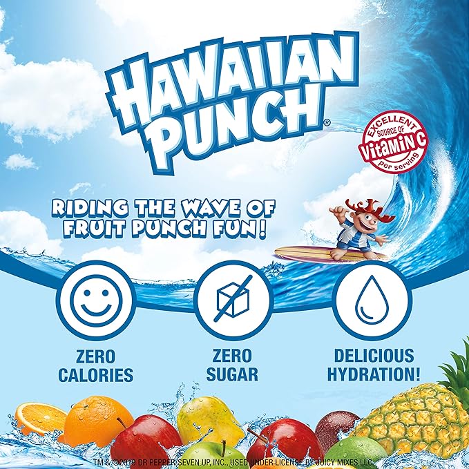 Hawaiian Punch, Variety Pack, Liquid Water Enhancer – New, Better Taste! (4 Bottles, Makes 96 Flavored Water Drinks) – Sugar Free, Zero Calorie