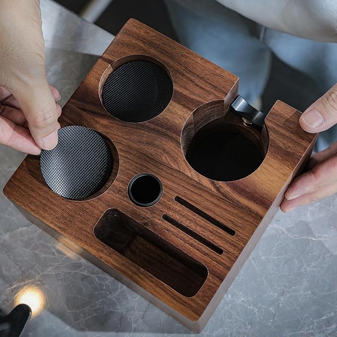 58mm Espresso Accessories Kit Includes Coffee Tamper, Distribution Tool, Tamping Box, Puck Screen, Portafilter Funnel for Perfect Espresso Shots