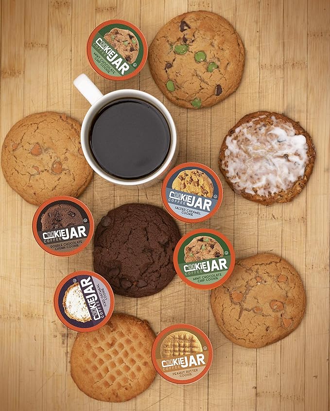 Cookie Jar Double Chocolate Chunk Flavored Coffee Pods for Keurig K Cup Brewers, 40 Count – Rich Chocolate Flavor in Every Cup, Perfect for Dessert Lovers