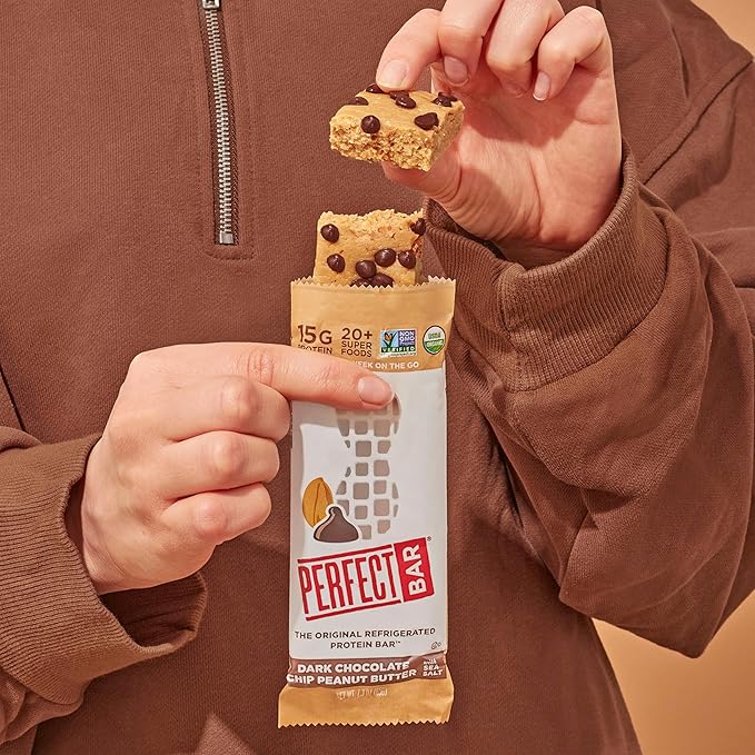 Perfect Bar, Dark Chocolate Chip Peanut Butter Protein Bar, High Protein, Organic, Gluten Free, Soy Free, Non GMO, No Sugar Alcohols, 2.3 Ounce Bar, 10 Count (Pack of 2)