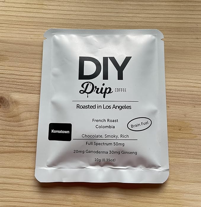 DIY Drip Coffee Brain Fuel, French Roast Colombia, Single Serve - 5 PACKS x 4, 200gram, $1.50 per serving. BUY 2 QTY OR MORE GET $5 REBATE. NO ACTION REQUIRED
