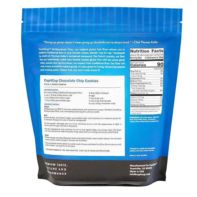 Cup4Cup Multipurpose Flour, 3 Pounds, Certified Gluten Free Flour, 1:1 All Purpose Flour Substitution, Non-GMO, Kosher, Made in the USA