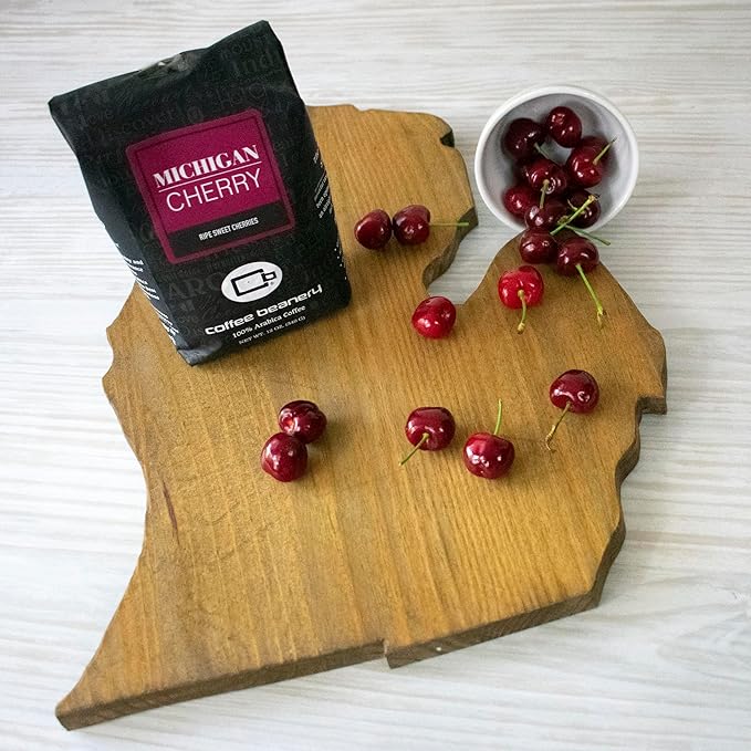 Half Caff Michigan Cherry Flavored Coffee | 12oz Ground | 100% Specialty Arabica