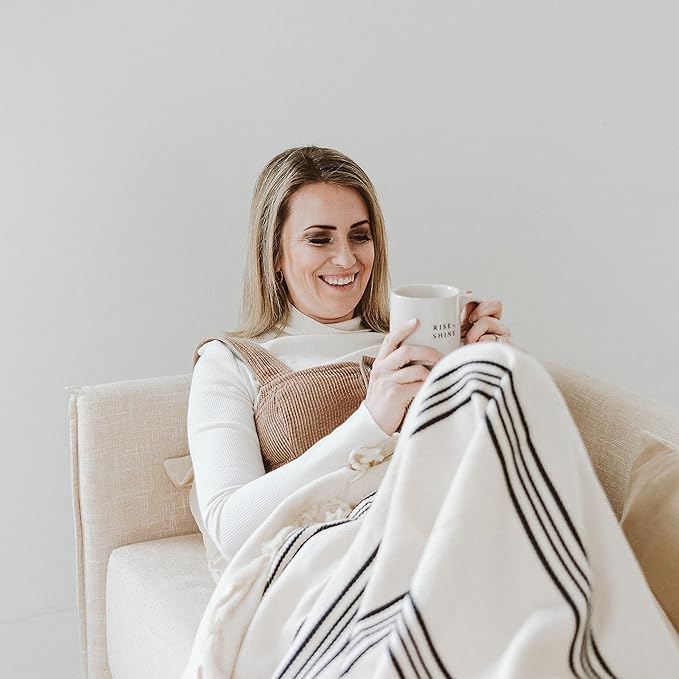 Sweet Water Decor Stoneware Coffee Mugs | Novelty Coffee Mugs | 14oz Stoneware Coffee Cup | Microwave & Dishwasher Safe | Funny Coffee Mug | Birthday Gift (Rise and Shine)