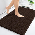 Arotive Luxury Chenille Bathroom Rug Mat, Extra Soft Thick Absorbent Shaggy Bath Rugs, Non-Slip Machine Wash Dry, Plush Bath Mats for Bathroom, Shower and Tub, 34x21, Brown