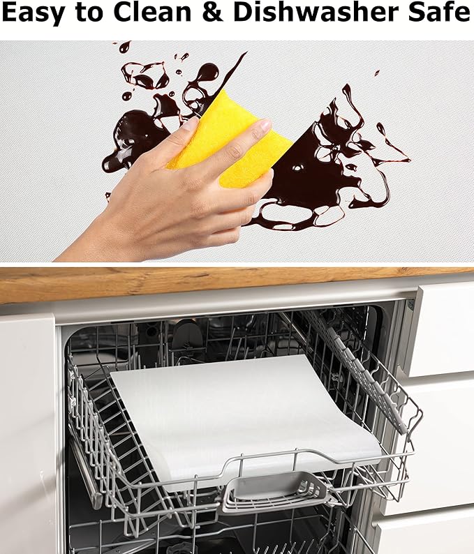Silicone Baking Mat Roll - Best German Silicone - Non-slip Silicone Pastry Mat, Non-Stick Reusable Air Fryer Linner, Counter Mat, Oven Liner, Freeze Dryer Mat - 12IN x 8FT