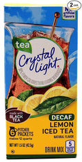 Crystal Light Lemon Decaf Iced Tea Natural Flavor Drink Mix, 12-Quart Canister (Pack of 2)
