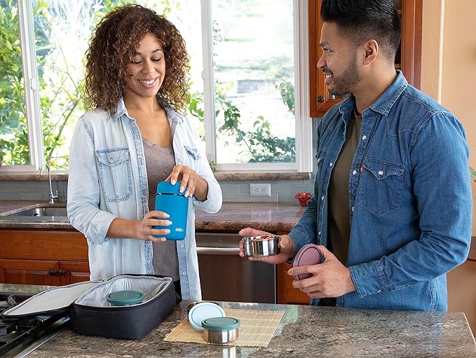 MIRA Insulated Food Jar Thermo for Hot Food & Soup, Compact Stainless Steel Vacuum Lunch Container for Meals To Go - 13.5 oz, Pink