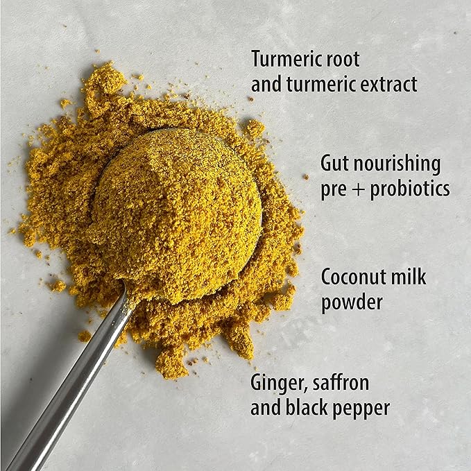 Organic Traditions Turmeric Latte – Creamy Coconut Milk Base – Saffron & Turmeric Blend – Easy to Mix – Sweetened with Coconut Palm Sugar – 1 Billion Probiotics per Serving - 150g/5.3oz Bag