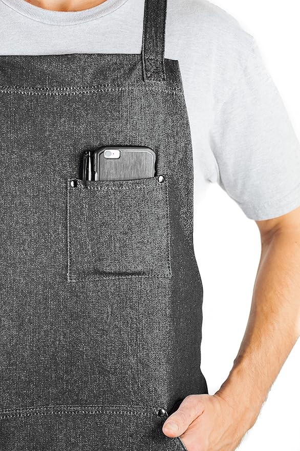 Hudson Durable Goods - Professional Grade Chef Apron for Kitchen, BBQ & Grill