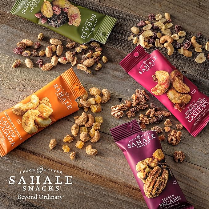 Sahale Snacks California Dry Roasted Almonds, 1.5 oz Grab & Go Bags (18 Packs) - Dry-Roasted Almonds with a Touch of Sea Salt - Non-GMO, Kosher, & Certified Gluten-Free Snacks